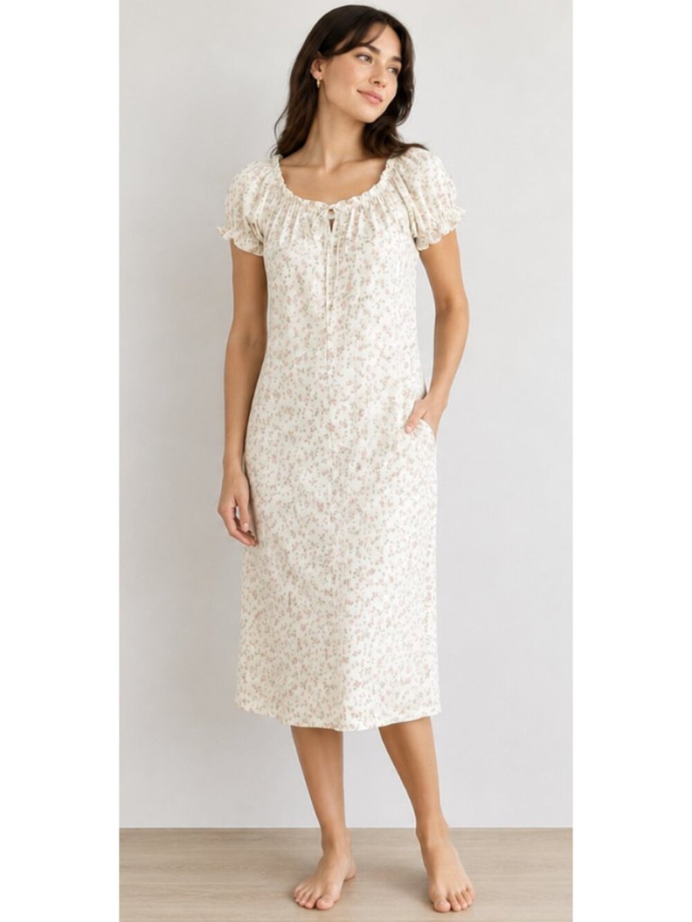 VINTAGE FADED GLORY Ditsy Floral Milkmaid Cottagecore Dress Medium Coquette Y2K